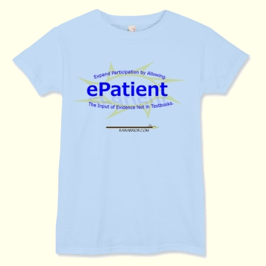 blue e-patient t-shirt