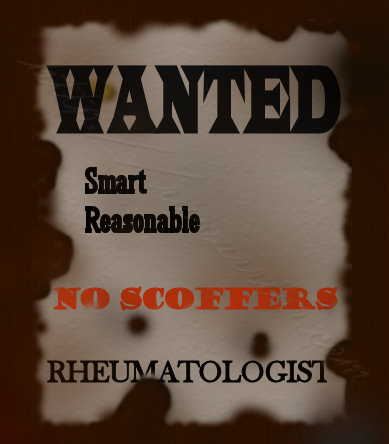 Wanted poster: rheumatologist