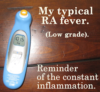 low grade fever RA