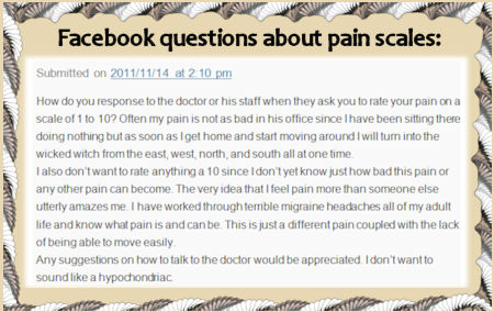 FB post on pain scale 1-10