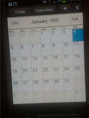 smartphone calendar error