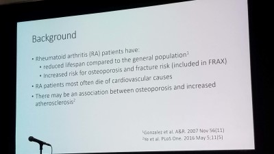 RA bone mineral density linked to mortality in RA / RD